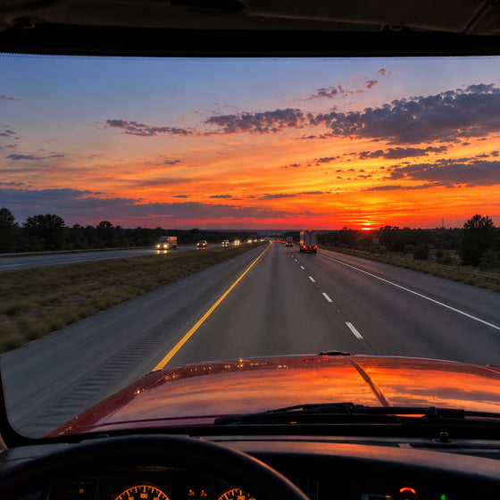 Sun low on the horizon
